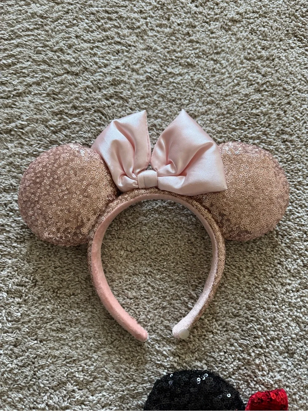 2 Disney Sequin Mouse Ear Headbands in Pink and Black